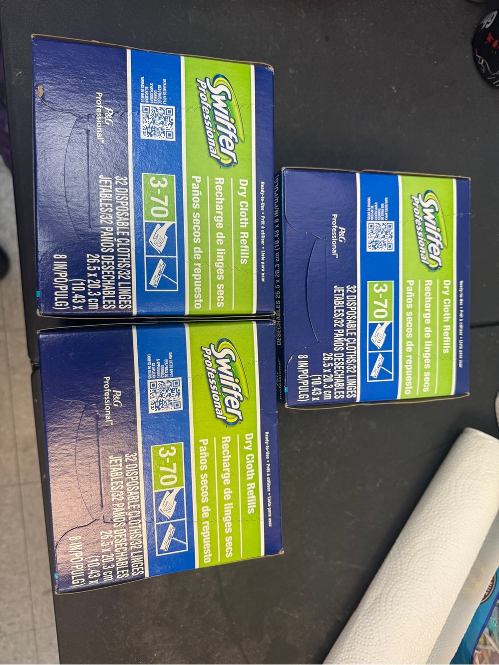 3 boxes Swiffer Professional Dry Cloth Refills